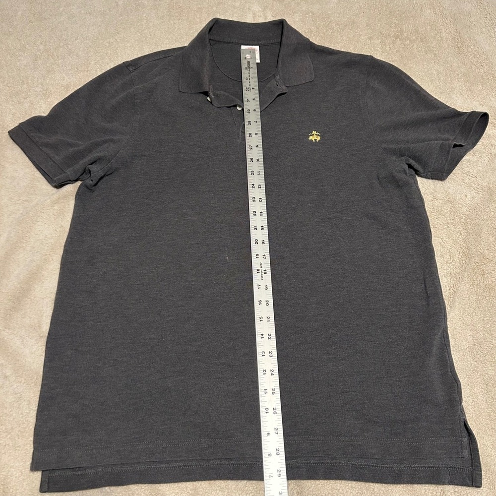 Brooks Brothers Performance Polo Mens Large Charcoal Gray Supima Cotton Logo - Picture 5 of 7